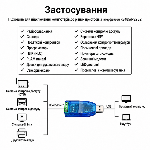 Конвертер Industrial USB to RS232/RS485 45622 - Фото 3 Конвертер Industrial USB to RS232/RS485 45622 - изображение 3