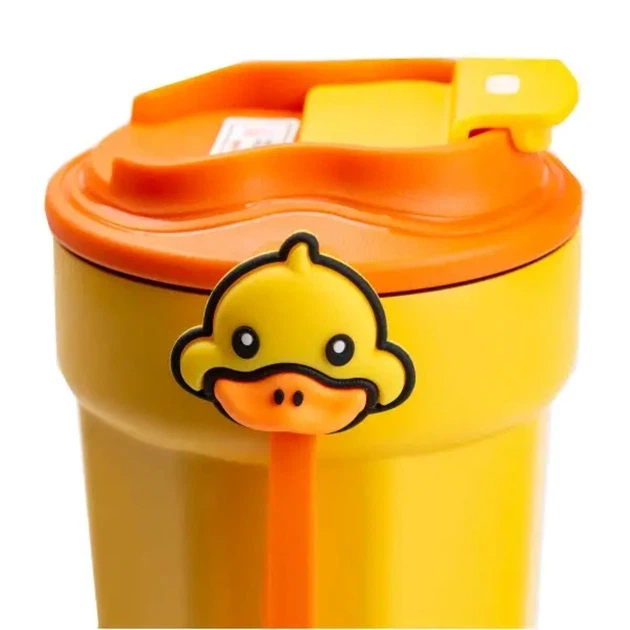 Термочашка Happy Life G. Duck HP28489 желтая 450 мл с крышкой на защелке (107-80-HP28489) - изображение 6