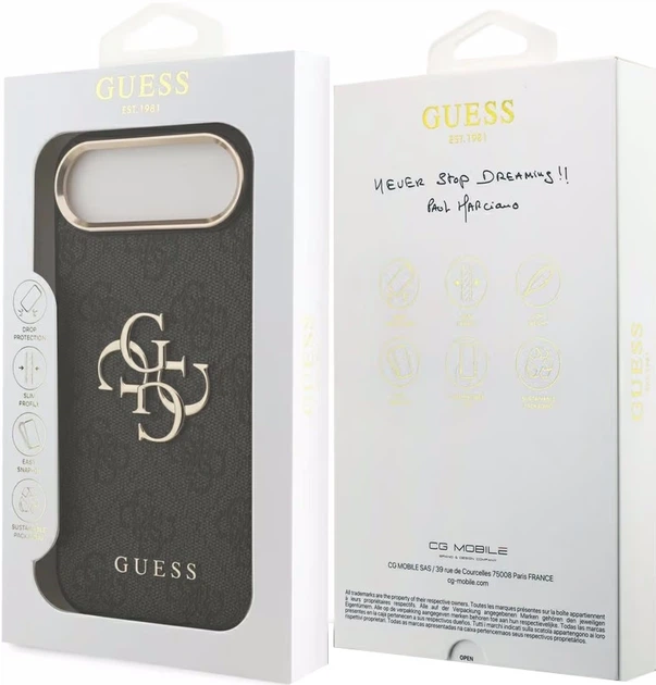 Etui Guess Big 4G Classic Logo do Apple iPhone Air Black Gold (3666339521608) - obraz 3
