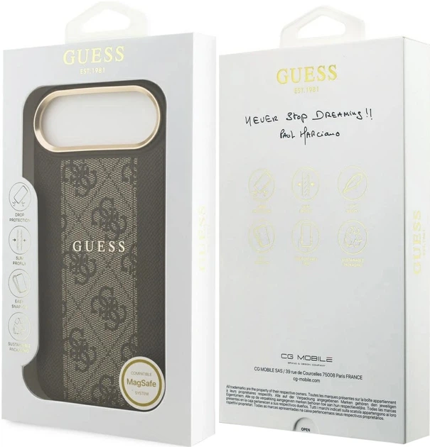 Панель Guess 4G Stripe MagSafe для Apple iPhone Air Brown (3666339520489) - зображення 2