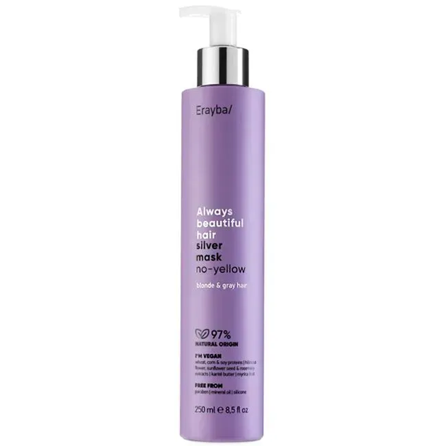 Erayba ABH Silver No-Yellow Mask Маска для волос против желтизны 250 мл - Фото 1 Erayba ABH Silver No-Yellow Mask Маска для волос против желтизны 250 мл - изображение 1