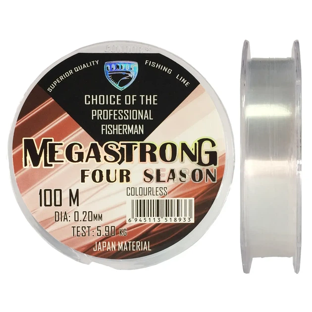 Волосінь Condor Fishing Megastrong Four Season 100м 0.25мм 8.4кг - Фото 1 Волосінь Condor Fishing Megastrong Four Season 100м 0.25мм 8.4кг - зображення 1