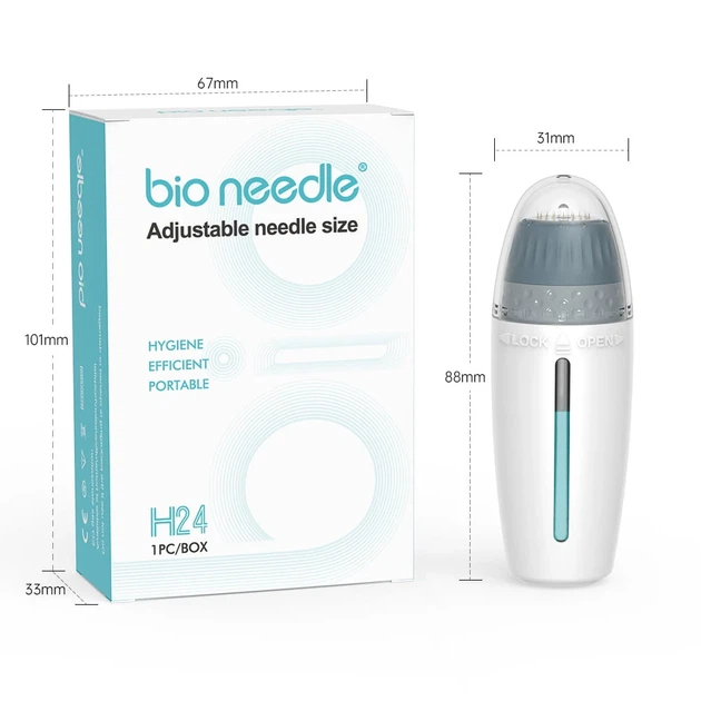 Мезоштамп Bio Needle H24 24 иглы с регулировкой 0–1.5 мм и резервуаром 10 мл Bioneedle - изображение 4