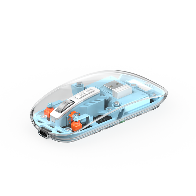 Беспроводная бесшумная мышь WIWU WM105 Tri-Mode 2,4 ГГц + Bluetooth 2400 dpi RGB 500 мАч (AEFDD2791532) - изображение 2