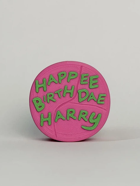 Магніт у вигляді торта з написом happee birthdae harry. Aivory - зображення 2