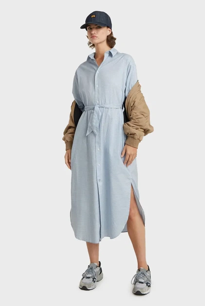 Жіноче блакитне плаття біля смужку Long Shirt Dress Wmn G-Star RAW XS D24625,D592 - Фото 1 Жіноче блакитне плаття біля смужку Long Shirt Dress Wmn G-Star RAW XS D24625,D592 - зображення 1