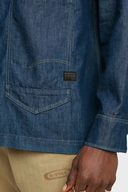 Чоловіча темно-синя джинсова сорочка Long Pocket G-Star S D26334,D303 - изображение 5