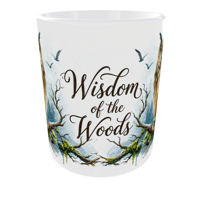 Чашка керамическая 330 мл «Wisdom of the Woods» — стильная кружка с совой, мотивационная чашка, подарок со смыслом для женщины, мужчины, руководителя - Фото 2 Чашка керамическая 330 мл «Wisdom of the Woods» — стильная кружка с совой, мотивационная чашка, подарок со смыслом для женщины, мужчины, руководителя - изображение 2