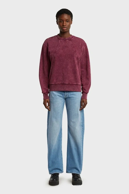 Жіночий бордовий світшот Washed G-Star RAW S D27173, D969 - зображення 2