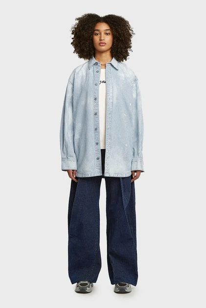 Жіноча джинсова сорочка у смужку Maxi overshirt G-Star RAW S D26853,E088 - Фото 2 Жіноча джинсова сорочка у смужку Maxi overshirt G-Star RAW S D26853,E088 - зображення 2