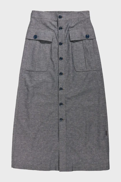 Жіноча сіра спідниця Button down long pkt skirt G-Star RAW 24 D23257,D123 - зображення 4