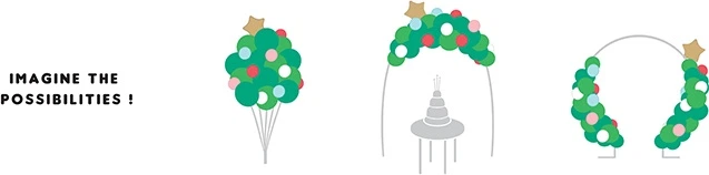 Bukiet balonów PartyDeco Choinka 65 x 161 cm (5904555007208) - obraz 6