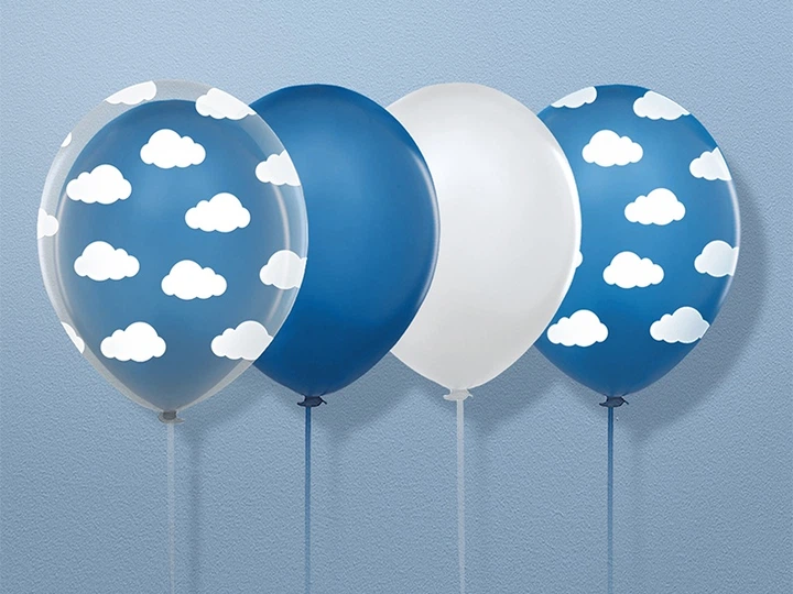 Balony PartyDeco Chmurki Crystal clear 30 cm Przezroczyste 50 szt (5901157491787) - obraz 2