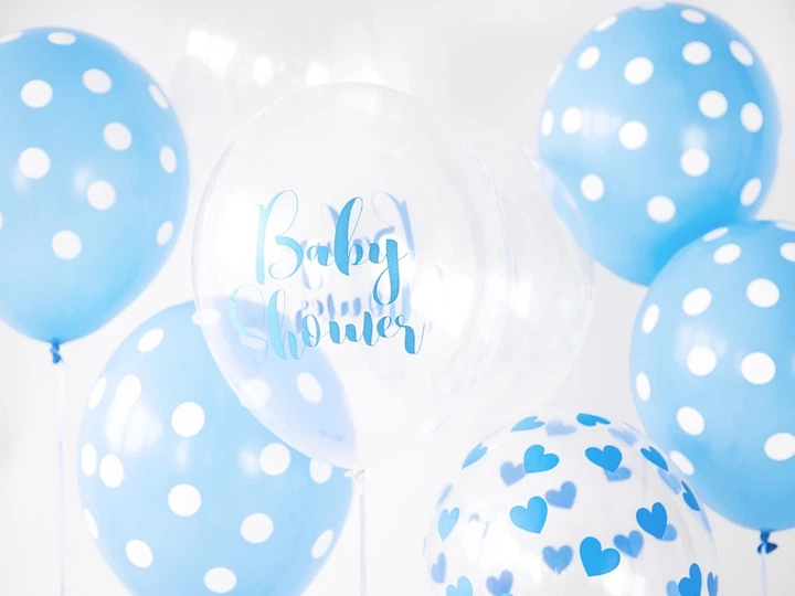 Balony PartyDeco Pastel Kropki Baby 30 cm Niebeske 50 szt (5901157492418) - obraz 3