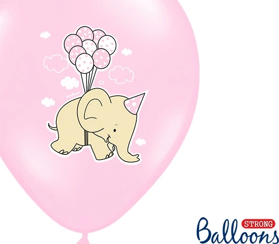 Balony PartyDeco Pastel Słonik 30 cm Różowe 50 szt (5901157492593) - obraz 2