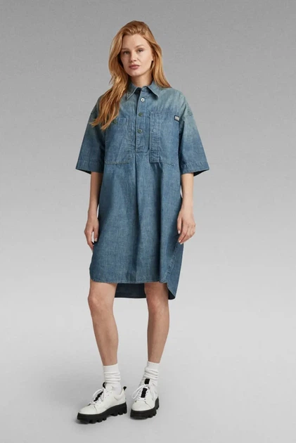 Жіноча синя джинсова сукня Denim Shirt Dress G-Star S D22987,D311 - Фото 1 Жіноча синя джинсова сукня Denim Shirt Dress G-Star S D22987,D311 - изображение 1