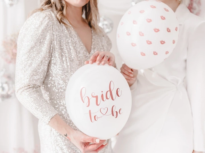 Balony PartyDeco Bride to be 30 cm Białe 50 szt (5904555006829) - obraz 4