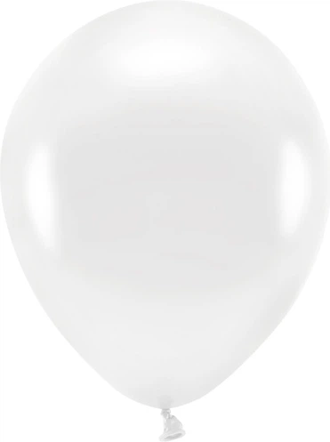 Balony PartyDeco Eco metalizowane 26 cm Białe 100 szt (5900779134751) - obraz 2