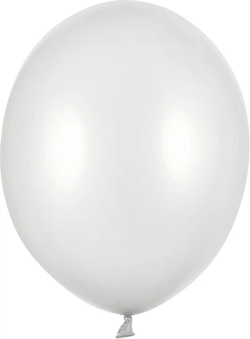 Повітряні кульки PartyDeco Strong Metallic 30 см Срібний сніг 100 шт (5901157485984) - зображення 2