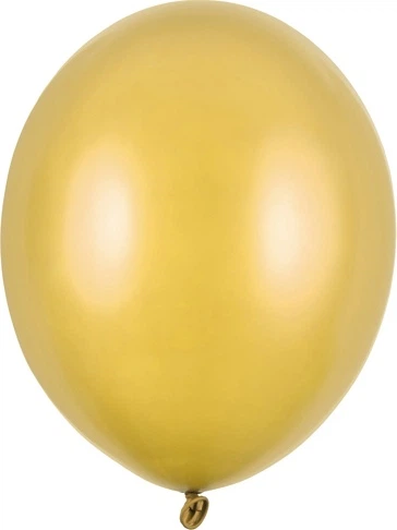 Повітряні кульки PartyDeco Strong Metallic 30 см Золоті 100 шт (5901157485991) - зображення 2