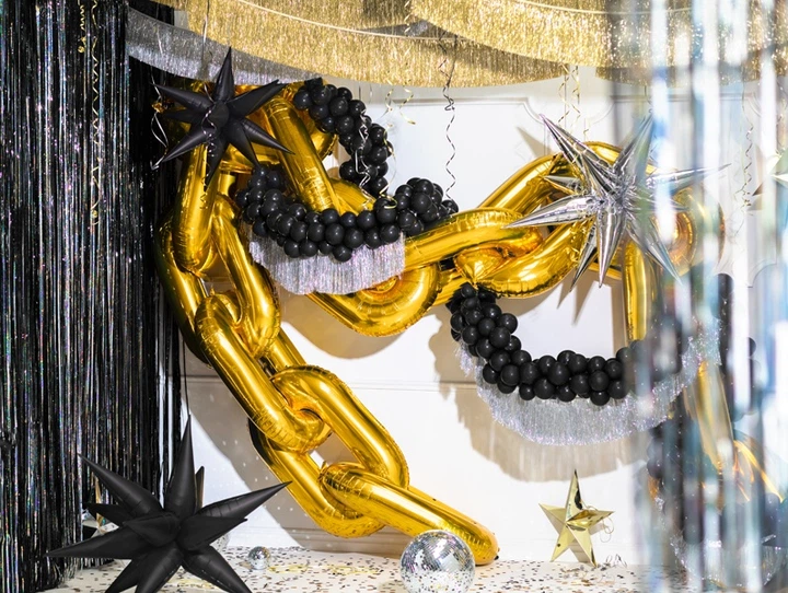 Гірлянда з повітряних кульок PartyDeco Ланцюг 67 м Золота 14 шт (5904555010574) - зображення 8