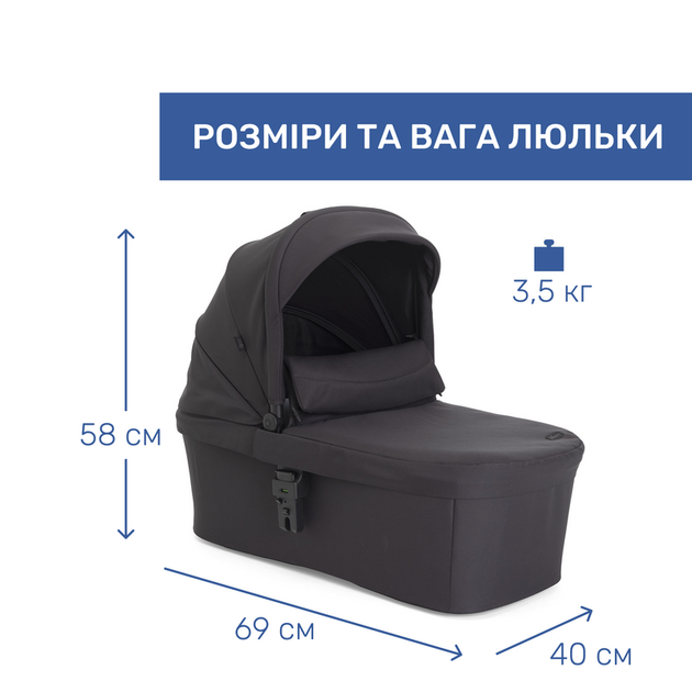 Коляска 2 в 1 Chicco Seety Черная (87097.31.01) - изображение 2