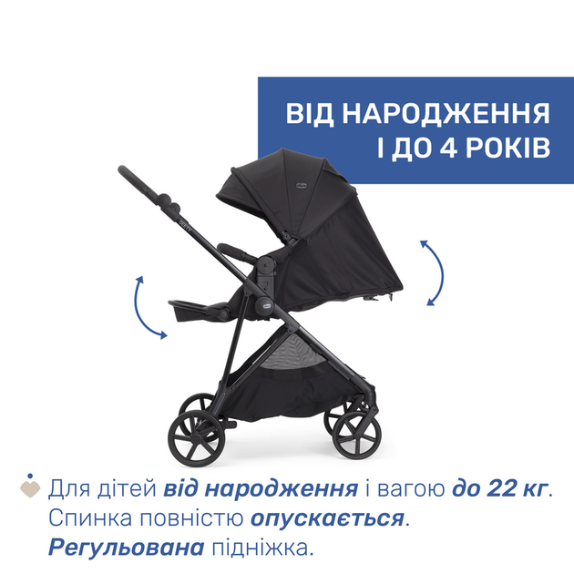 Коляска 2 в 1 Chicco Seety Черная (87097.31.01) - изображение 7