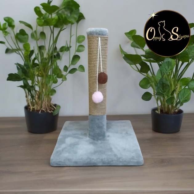 Кігтеточка стовпчик для кошеняти Айдахо Oppa Styopa джут 30х30х40 см сіра - зображення 8
