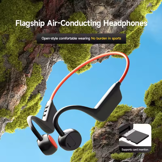 Бездротові кісткові навушники X1 Pro Bluetooth, спортивна гарнітура з мікрофоном + підтримка SD-карт, Red - зображення 4