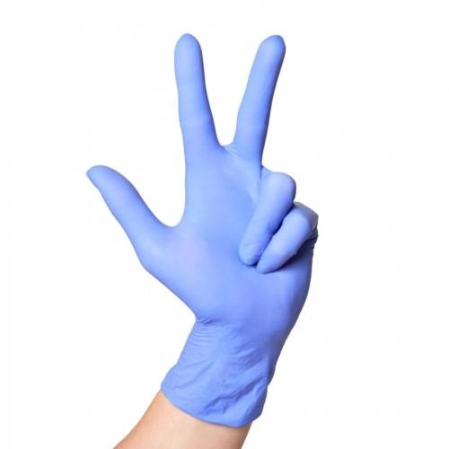 Одноразові рукавички нітрилові нестерильні без пудри Medicare 100 шт в упаковці Розмір L Фіолетові - зображення 2