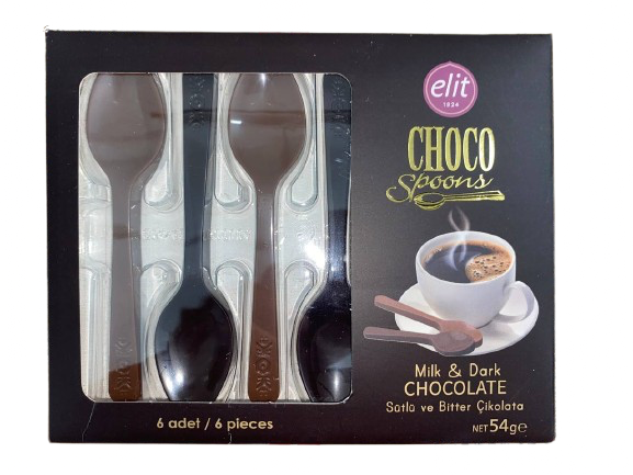 Шоколадні ложки Elit Choco Spoons, 54 г - Фото 1 Шоколадні ложки Elit Choco Spoons, 54 г - зображення 1