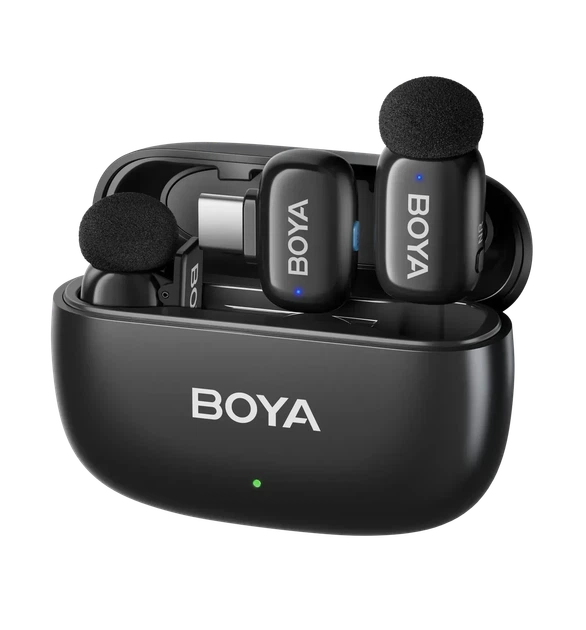 Бездротовий петличний мікрофон BOYA mini 2-02 для 2 осіб з приймачем USB-C, AI шумозаглушенням та кейсом - зображення 8