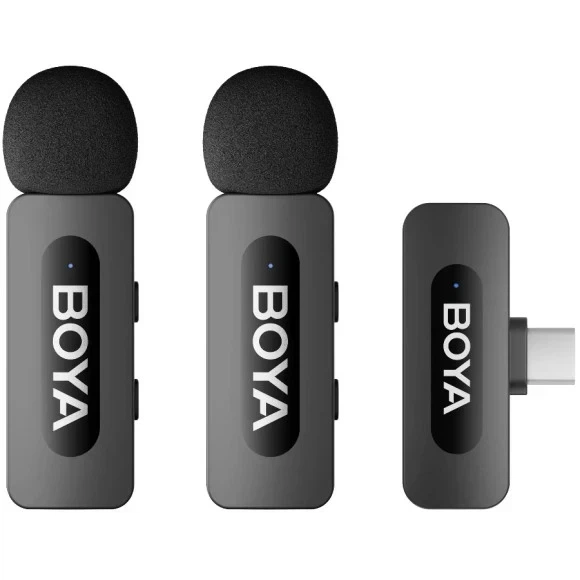 Бездротова мікрофонна радіосистема Boya BY-V30 USB-C з 2 мікрофонами, кейсом та шумозаглушенням для Android та iPhone - зображення 2