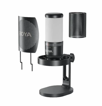Настольный USB-микрофон BOYA K3 с RGB подсветкой для стримов и блогов - изображение 8
