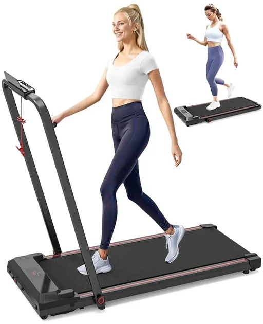 Бігова доріжка Sperax XM-Q2F складана електрична Walking Pad 3 в 1 до 150 кг 8 км год з пультом LED дисплеєм та тихим двигуном чорна - зображення 8