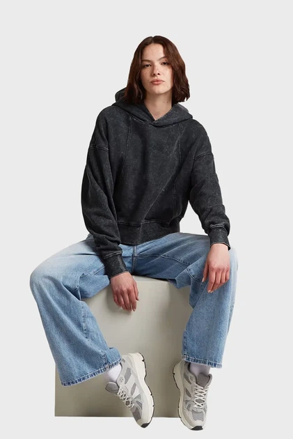 Жіноче темно-сіре худе Washed G-Star RAW L D27726,D969 - Фото 6 Жіноче темно-сіре худе Washed G-Star RAW L D27726,D969 - зображення 6