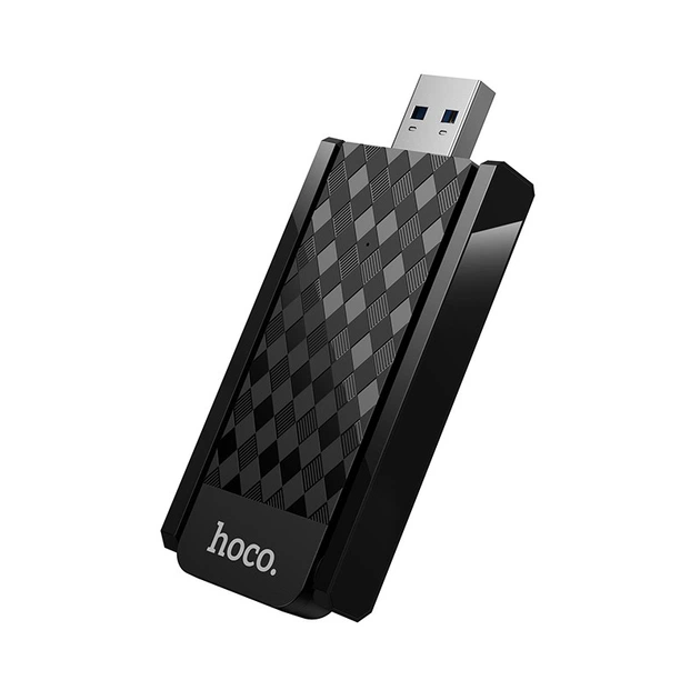 WiFi адаптер Hoco HI34 Dual-Band WiFi 6, 2.4Ghz, 5Ghz, 600 Мбіт/с, USB Black (6942007659680) - изображение 3