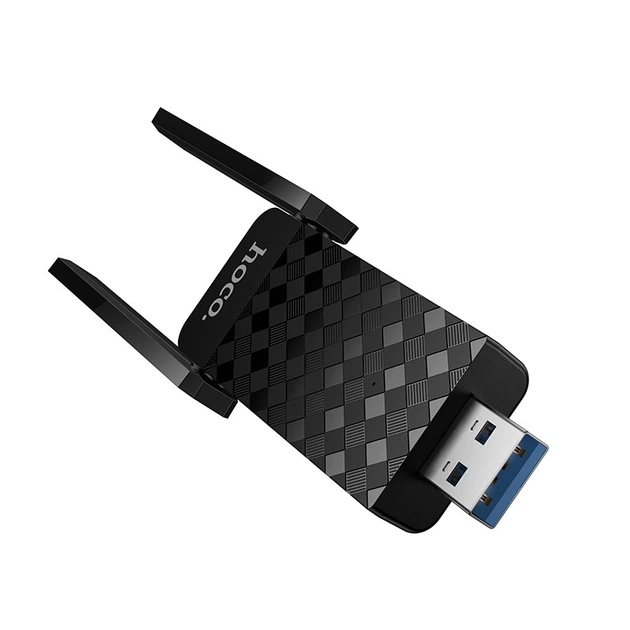 WiFi адаптер Hoco HI34 Dual-Band WiFi 6, 2.4Ghz, 5Ghz, 600 Мбіт/с, USB Black (6942007659680) - изображение 4