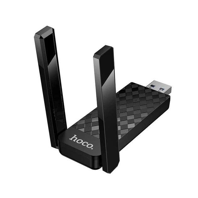 WiFi адаптер Hoco HI34 Dual-Band WiFi 6, 2.4Ghz, 5Ghz, 600 Мбіт/с, USB Black (6942007659680) - изображение 6