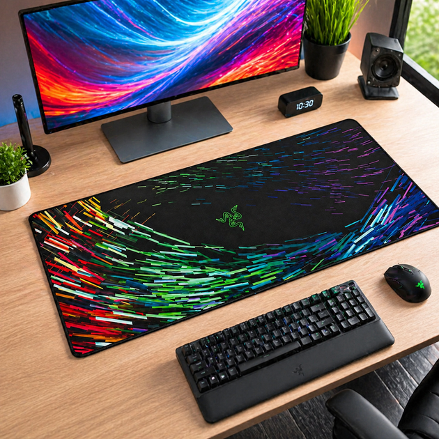 Геймерский коврик для клавиатуры и мыши Razer 700×300 мм коврик для компьютера на рабочий стол с прошитыми краями - изображение 8