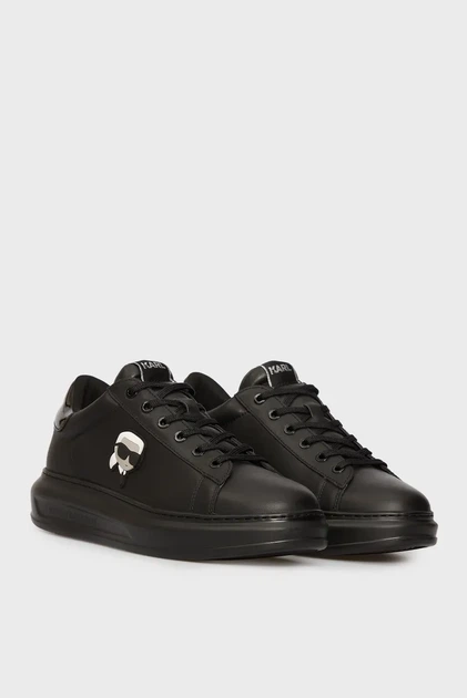 Чоловічі чорні шкіряні снікерси KAPRI MENS Karl Lagerfeld 42 KL52530N - зображення 3