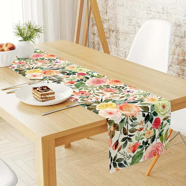 Доріжка ранер на стіл з квітковим візерунком - Фото 2 Доріжка ранер на стіл з квітковим візерунком - зображення 2