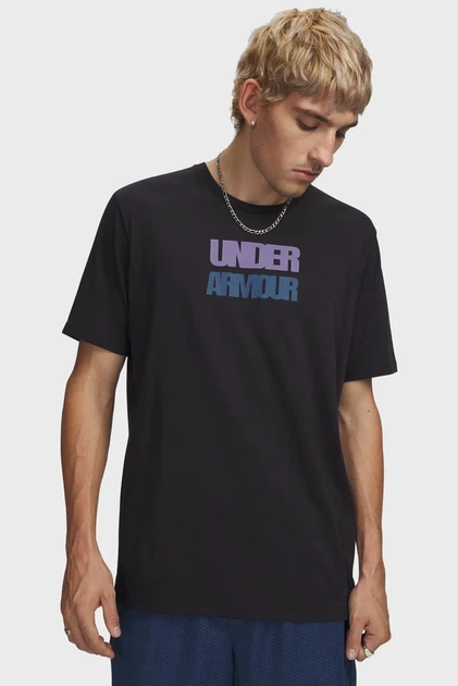 Чоловіча чорна футболка UA M BLOCK LOGO SS Under Armour MD 6009250-001 - изображение 2