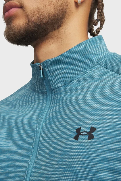 Чоловіча блакитна спортивна кофта UA Tech Textured 1/2 Zip Under Armour LG 1382797-466 - изображение 3
