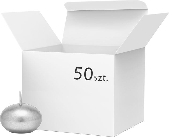 Zestaw świec pływających PartyDeco Dysk metalizowane 4 cm 50 szt. Srebrne (ZES5902230762787) - Zdjęcie 1 Zestaw świec pływających PartyDeco Dysk metalizowane 4 cm 50 szt. Srebrne (ZES5902230762787) - obraz 1