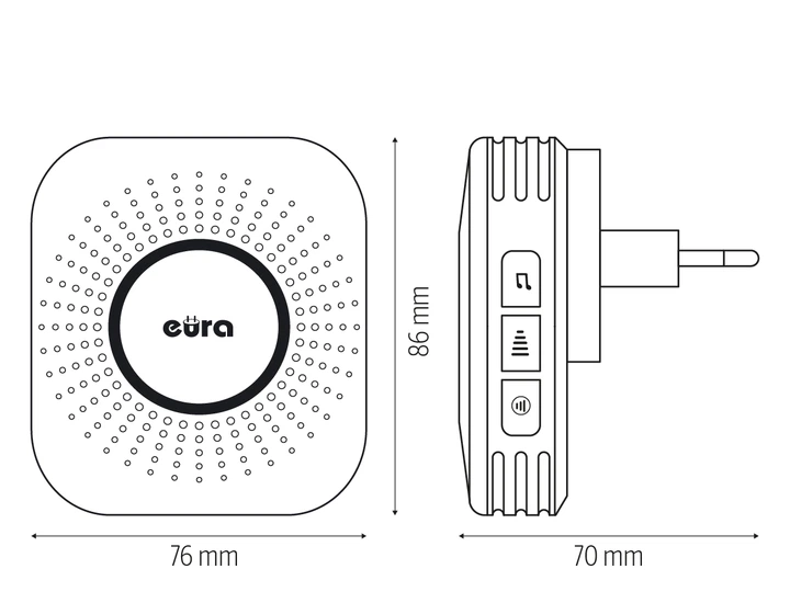 Бездротовий дверний дзвінок Eura WDP-82H2 CHILL-OUT (5905548275765) - зображення 5