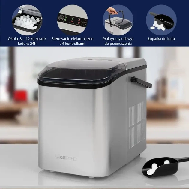 Льдогенератор Clatronic EWB 3785 Fast Ice Cube Maker 105 Вт, 1.5 л, 12 кг/сутки - изображение 7