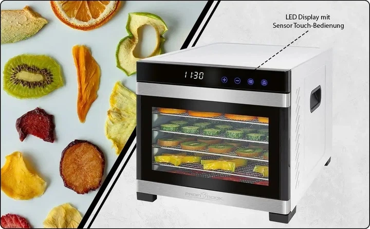 Сушилка для овощей и фруктов ProfiCook PC-DR 1218 дегидратор 650 Вт, 6 полок, нержавеющая сталь - изображение 8