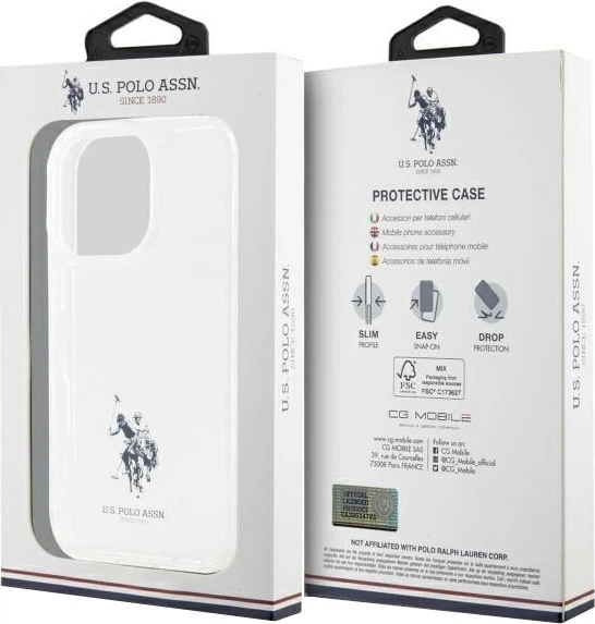 Etui U.S. Polo IML Printed Double Horse Logo USHCP15XUSMT do iPhone 15 Pro Max Przezroczyste (3666339386030) - obraz 3