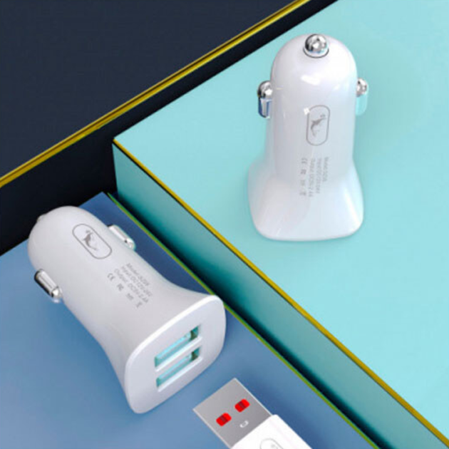 Автомобільний зарядний пристрій SkyDolphin SZ09L 15Вт 2USB QC 3.0 + кабель Lightning White (AZP-000108) - зображення 5